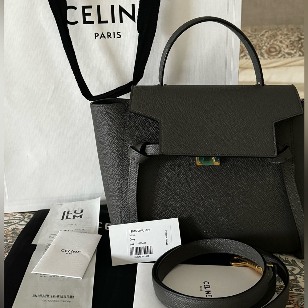NWT Celine Micro belt bag in grey
